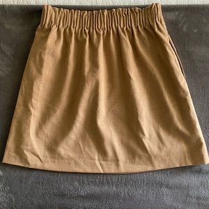 Brown J Crew paper bag skirt